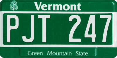 VT license plate PJT247