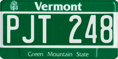 VT license plate PJT248