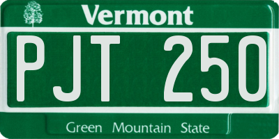 VT license plate PJT250
