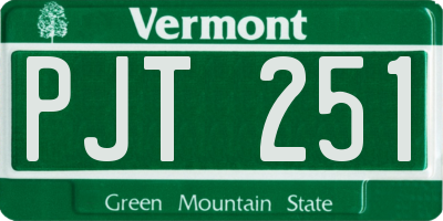 VT license plate PJT251