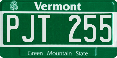 VT license plate PJT255