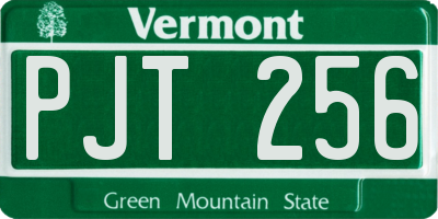 VT license plate PJT256