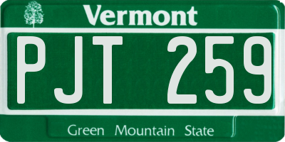 VT license plate PJT259