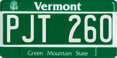 VT license plate PJT260