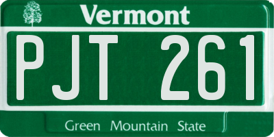 VT license plate PJT261