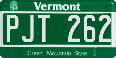 VT license plate PJT262