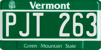VT license plate PJT263
