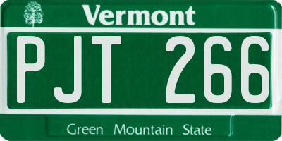 VT license plate PJT266