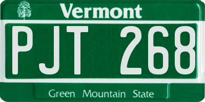 VT license plate PJT268