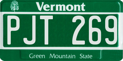 VT license plate PJT269