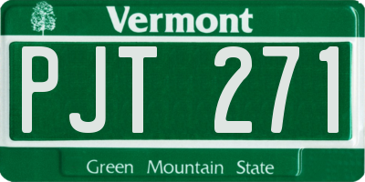 VT license plate PJT271