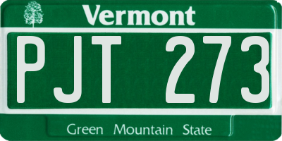 VT license plate PJT273