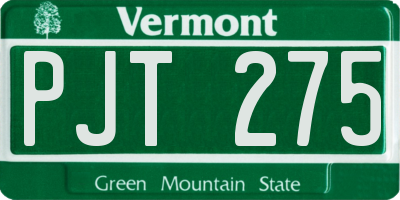 VT license plate PJT275
