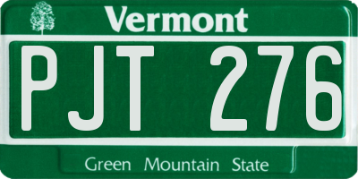 VT license plate PJT276