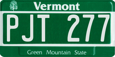 VT license plate PJT277