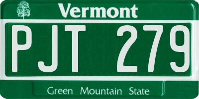 VT license plate PJT279