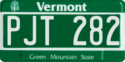 VT license plate PJT282