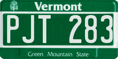 VT license plate PJT283