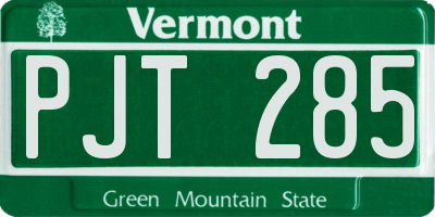 VT license plate PJT285