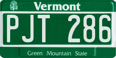 VT license plate PJT286