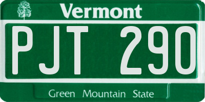 VT license plate PJT290