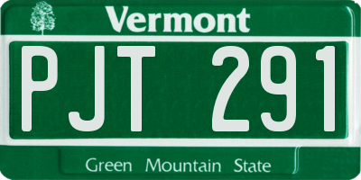 VT license plate PJT291