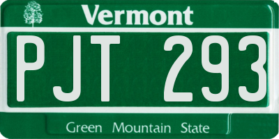 VT license plate PJT293