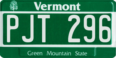 VT license plate PJT296