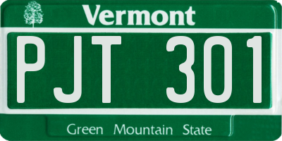 VT license plate PJT301