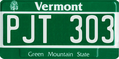 VT license plate PJT303