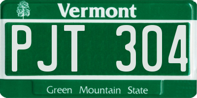 VT license plate PJT304