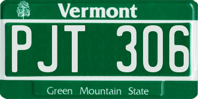 VT license plate PJT306