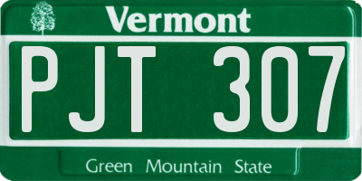 VT license plate PJT307