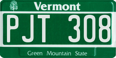 VT license plate PJT308
