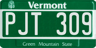 VT license plate PJT309