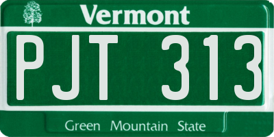VT license plate PJT313