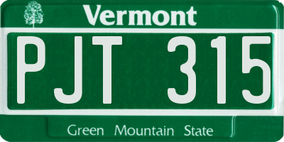VT license plate PJT315
