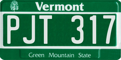 VT license plate PJT317