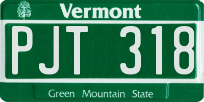 VT license plate PJT318