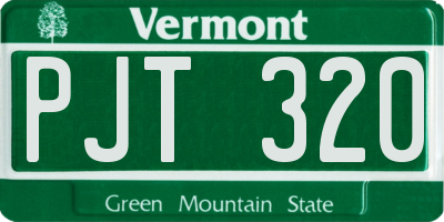VT license plate PJT320