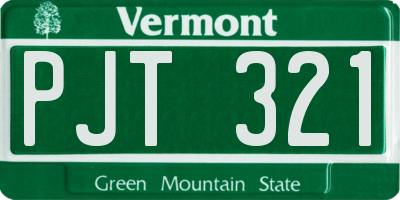 VT license plate PJT321
