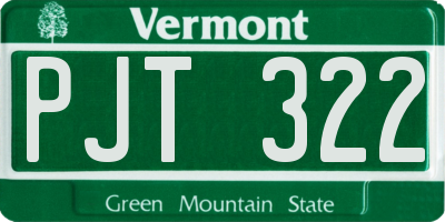 VT license plate PJT322