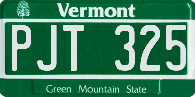 VT license plate PJT325