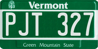 VT license plate PJT327
