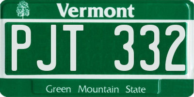 VT license plate PJT332