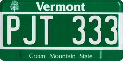 VT license plate PJT333