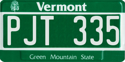 VT license plate PJT335