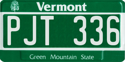 VT license plate PJT336