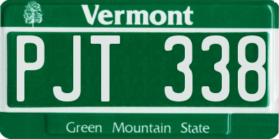 VT license plate PJT338