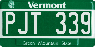 VT license plate PJT339